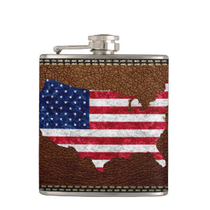Petaca Bandera americana y mapa
