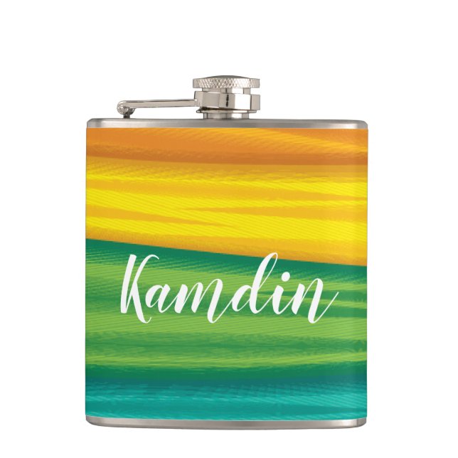 Petaca Bandera arcoiris lgbtq personalizada Flask lesbian (Anverso)