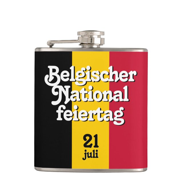 Petaca Bandera belga de Belgischer Nationalfeiertag (Anverso)