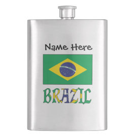 Petaca Bandera brasileña de Brasil Personalización negra 