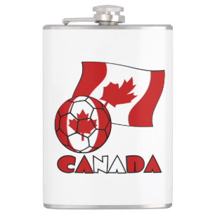 Petaca Bandera canadiense con balón de fútbol