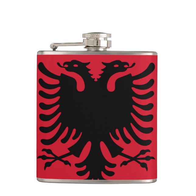 Petaca Bandera de Albania Vinyl Wrapped Flask (Anverso)