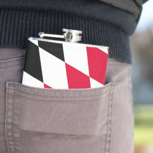 Petaca Bandera de Baviera con patrón de diamante negro ro