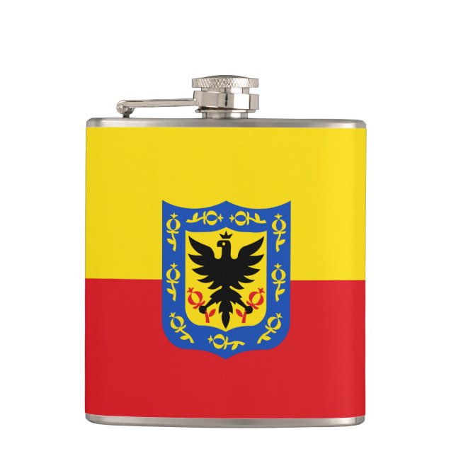 Petaca Bandera de Bogotá, máscara de cadera de Colombia (Anverso)