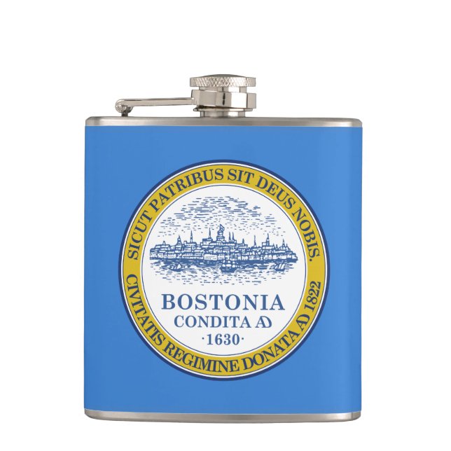 Petaca Bandera de Boston, máscara de cadera de Massachuse (Anverso)