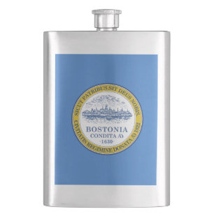 Petaca Bandera de Boston, matamoscas de Massachusetts