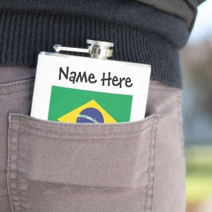 Petaca Bandera de Brasil Personalizada 