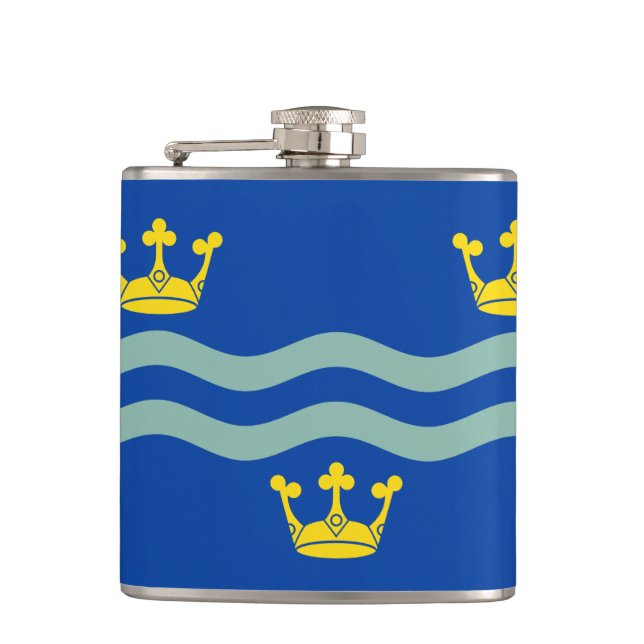 Petaca Bandera de Cambridgeshire Hip Flask (Anverso)