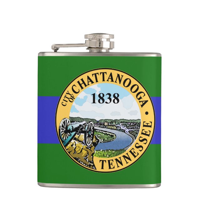 Petaca Bandera de Chattanooga, máscara de Tennessee (Anverso)