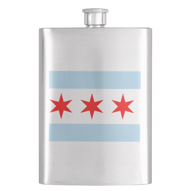 Petaca Bandera de Chicago, máscara de Hip de Illinois (Anverso)