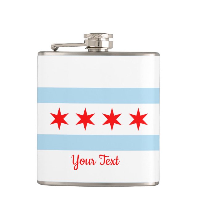 Petaca Bandera de Chicago, máscara de Hip de Illinois (Anverso)