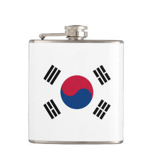 Petaca Bandera de Corea del Sur Envuelto en vinílico