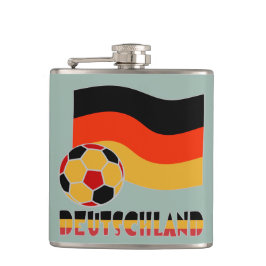 Petaca Bandera de Deutschland y Balón de Fútbol Borde Gri