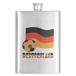 Petaca Bandera de Deutschland y Balón de Fútbol Borde Gri