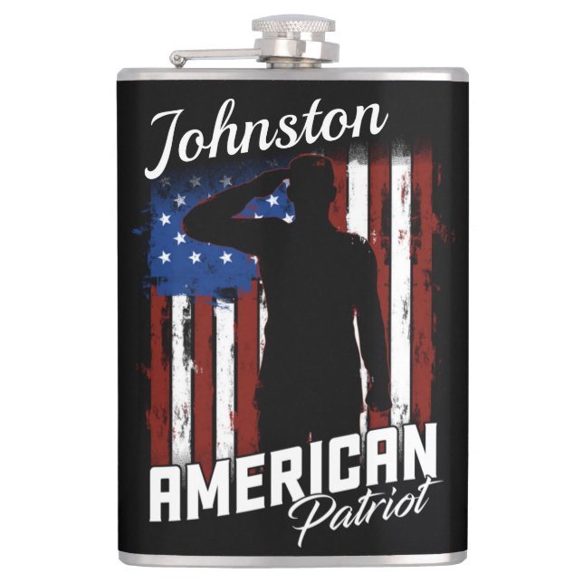 Petaca Bandera de Estados Unidos Patriota Norteamericano  (Anverso)