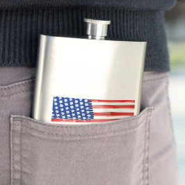 Petaca Bandera de Estados Unidos pintada de color de agua