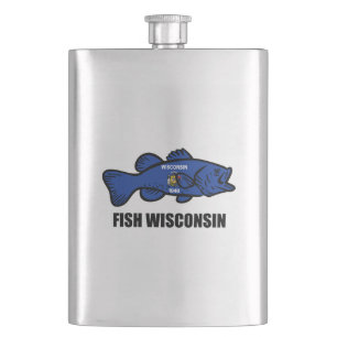 Petaca Bandera de Fish Wisconsin
