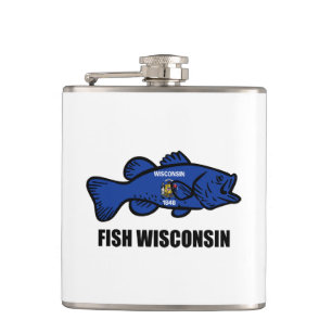 Petaca Bandera de Fish Wisconsin