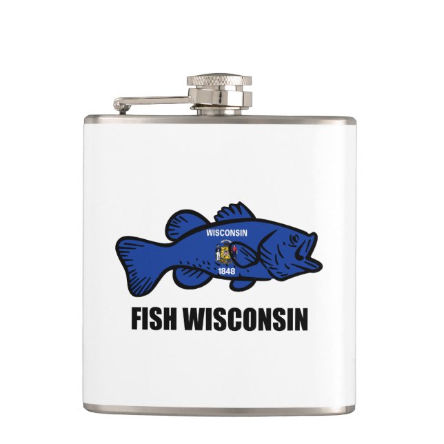 Petaca Bandera de Fish Wisconsin (Anverso)