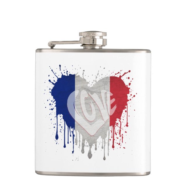 Petaca Bandera de Francia del amor (Anverso)