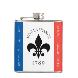 Petaca Bandera de Francia del Día de la Bastilla Fleur-de