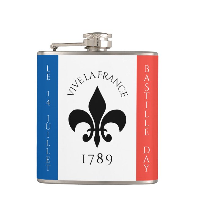 Petaca Bandera de Francia del Día de la Bastilla Fleur-de (Anverso)