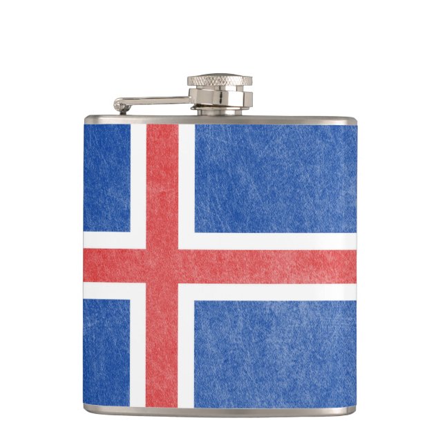 Petaca Bandera de Islandia Grunge (Anverso)
