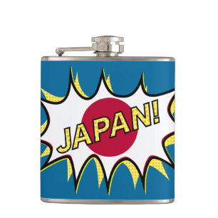 Petaca Bandera De Japón Estrella De Estilo Cómico Kapow