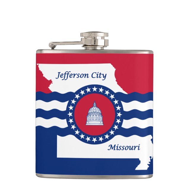 Petaca Bandera de la ciudad de Jefferson, máscara de cade (Anverso)