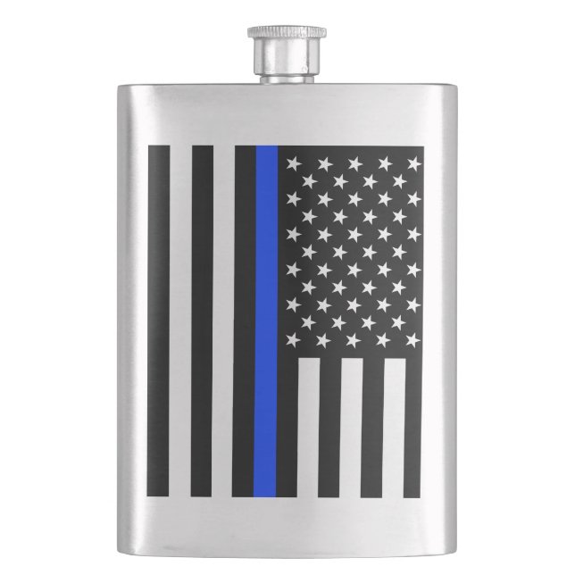 Petaca Bandera de la policía delgada de la línea azul (Anverso)