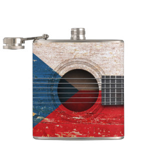 Petaca Bandera de la República Checa en la guitarra