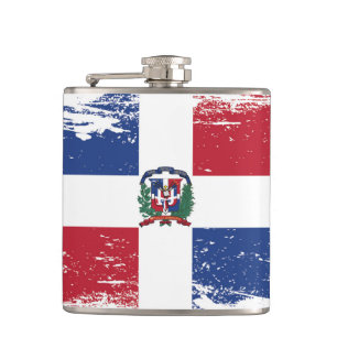 Petaca Bandera de la República Dominicana del Grunge
