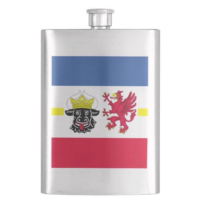 Petaca Bandera de Mecklemburgo-Pomerania Occidental (Anverso)