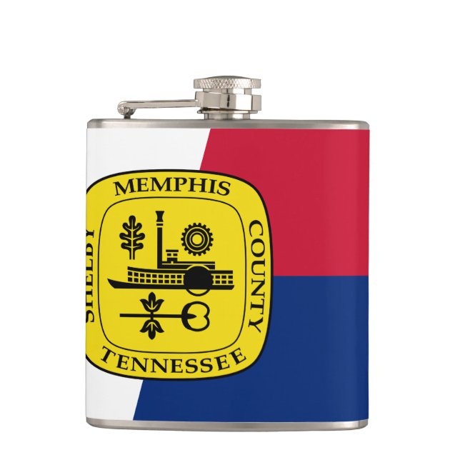 Petaca Bandera de Memphis, máscara de cadera de Tennessee (Anverso)