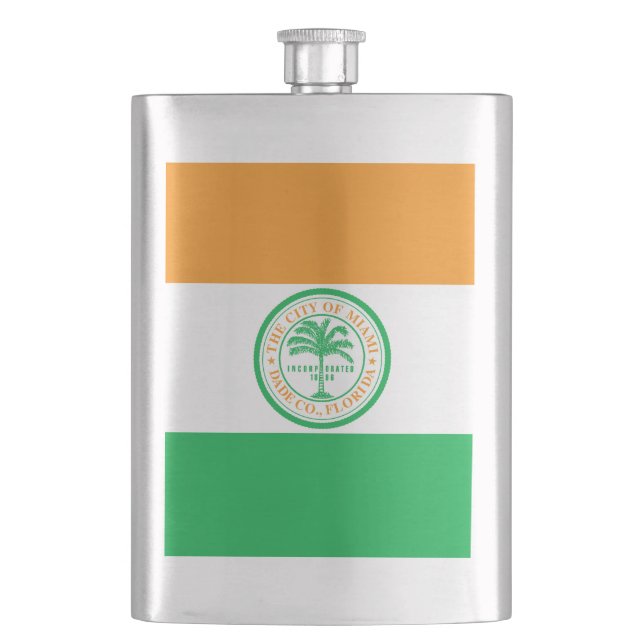 Petaca Bandera de Miami, Florida Hip Flask (Anverso)
