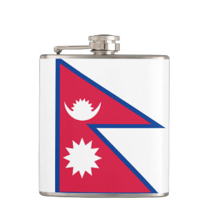 Petaca Bandera de Nepal Vinyl envuelto matraz