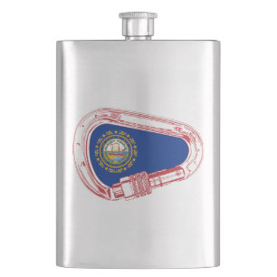 Petaca Bandera de Nuevo Hampshire Escalando Carabiner