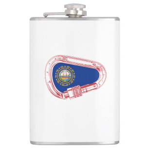 Petaca Bandera de Nuevo Hampshire Escalando Carabiner