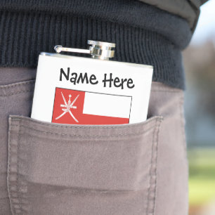 Petaca Bandera de Omán Nombre Personalizado