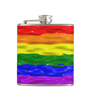 Petaca Bandera de orgullo de SlipperyJoe's brillo líquido