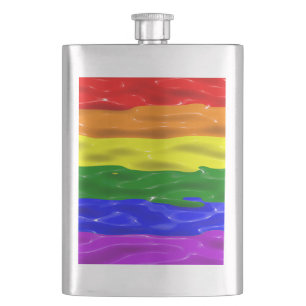 Petaca Bandera de orgullo de SlipperyJoe's brillo líquido