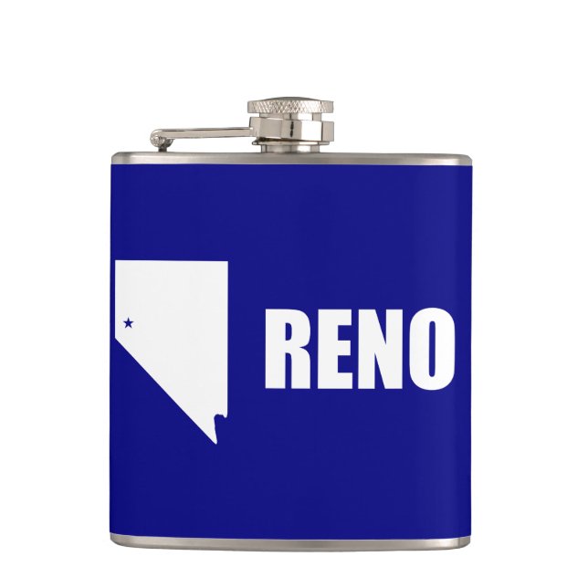 Petaca Bandera de Reno, Nevada Hip Flask (Anverso)