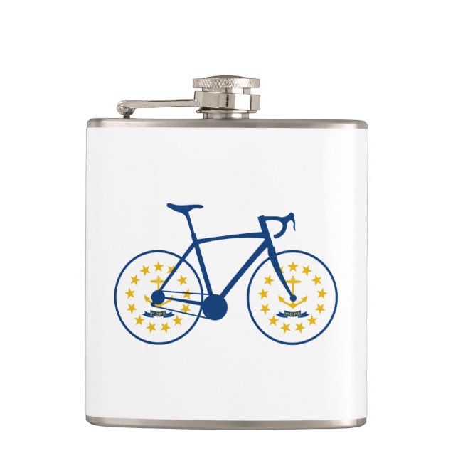 Petaca Bandera de Rhode Island Ciclismo (Anverso)