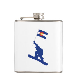 Petaca Bandera de snowboard de Colorado