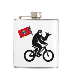 Petaca Bandera de Tennessee de Bigfoot en bicicleta