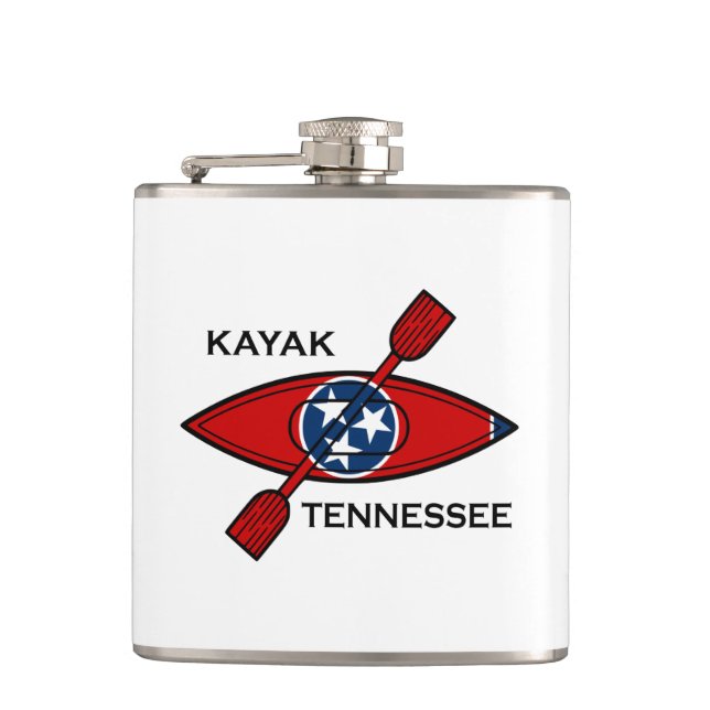 Petaca Bandera de Tennessee en kayak (Anverso)