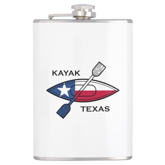 Petaca Bandera de Texas en kayak (Anverso)