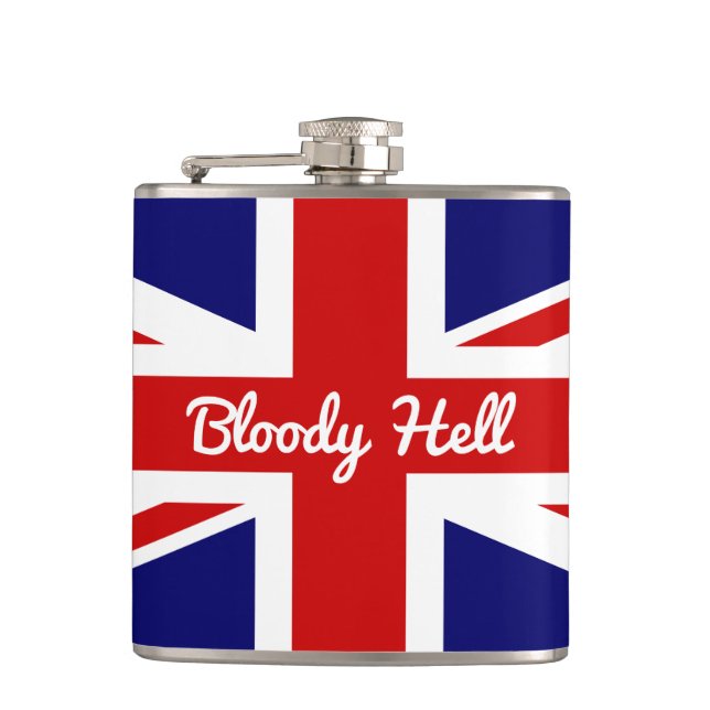 Petaca Bandera de Union Jack con curiosa cita (Anverso)