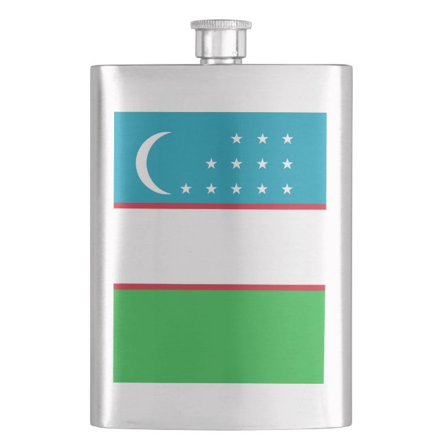 Petaca Bandera de Uzbekistán (Anverso)