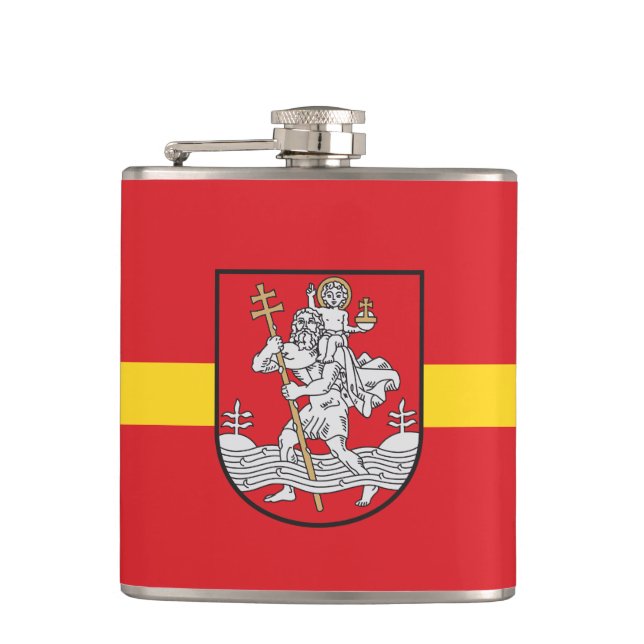 Petaca Bandera de Vilnius, matamoscas de cadera de Lituan (Anverso)